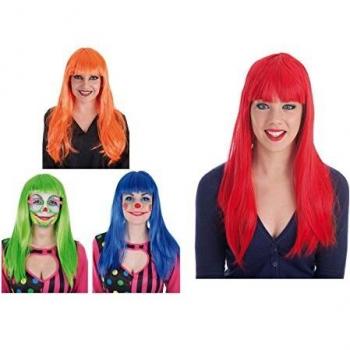 Peluca Melena con flequillo adulto en colores surtidos