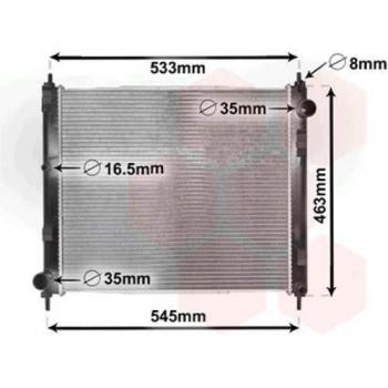 Radiador de Refrigeración del Motor VAN WEZEL 33002385