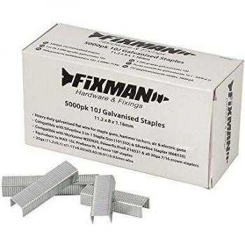Grapas Galvanizadas 10J - 5000 Piezas (11,2 x 8 x 1,17 mm) - Fixman