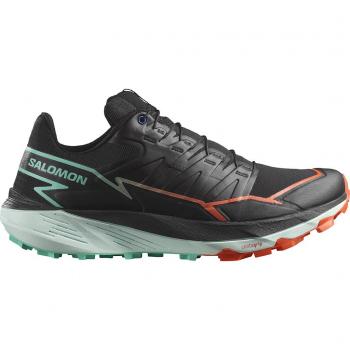 Zapatillas de trail running Salomon Thundercross para hombre, color blanco, negro, verde y rojo, talla 40 2/3