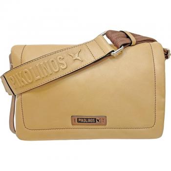 Bandolera de mujer Pikolinos WHA-1071C1 Alcudia en piel color marrón claro