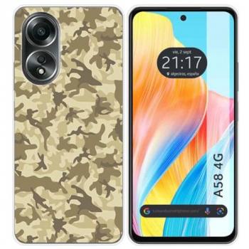 Funda de Silicona Camuflaje Arena para Oppo A58 4G con Diseño Gráfico