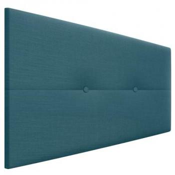 Cabecero Tapizado de Lino Natural con Botones Moderno para Cama (Turquesa, 110x50cm) - DHOME