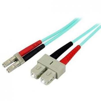 StarTech.com 1m (3ft) LC/UPC to SC/UPC OM3 Multimode Fiber Optic Cable Full Duplex 50/125m Zipcord Fiber Cable 100G Low Insertion Loss LSZH Fiber Jumper Cord