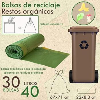 Bolsas de basura con autocierre WellHome, 60 unidades, capacidad 40L cada una
