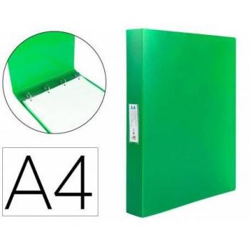 Carpeta Liderpapel 4 anillas polipropileno DIN A4 25mm color verde