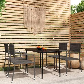 vidaXL 5-Piece Grey Outdoor Dining Set