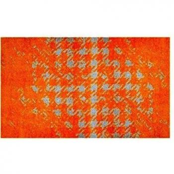 Alfombrilla LifeStyle 200076 Caos, felpudo antideslizante y lavable, ideal para la entrada, el armario o la cocina, 67 x 110 cm, naranja