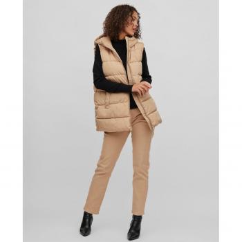 Chaleco acolchado Vila Vitate Beige Puffer para mujer