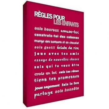 El pequeño ayudante, lona, razón: Reglas del niño [franceses], color: rojo, 40 x 30 cm