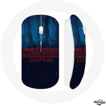 Ratón Inalámbrico Logo Stranger Things Fondo Azul Temporada 2