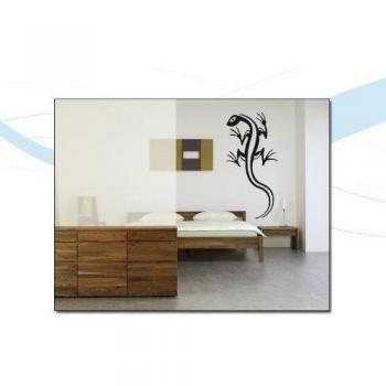 INDIGOS UG Vinilo Decorativo para Pared W008 Gecko Lagarto del Reptil África Asia 120x58, Plata, Plateado, 120x8x58 cm