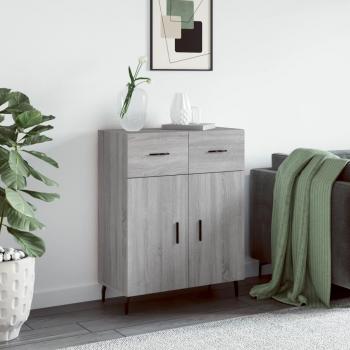 Aparador de madera de ingeniería 69,5x34x90 cm en color gris Sonoma, mueble de almacenaje para salón, armarios con puertas y un cajón de madera, buffet moderno, armario auxiliar y armario de