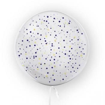 Globo temática puntos azules y amarillos 45 cm