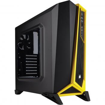 Corsair Carbide Spec-Alpha - Caja de PC, Mid-Tower ATX, Ventana Lateral, Negro y Amarillo
