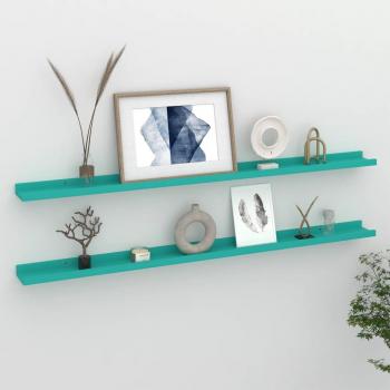 Estantes de pared 2 piezas azul 115x9x3 cm