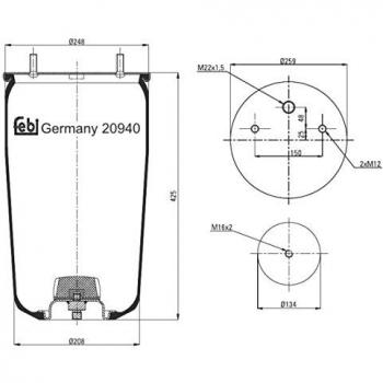 Fuelle de suspensión neumática FEBI BILSTEIN 20940
