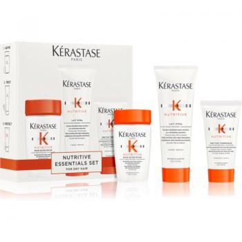 Kérastase Nutritive Discovery Set - Estuche de 3 productos para cabello seco que incluye Bain Satin Riche (80 ml), Lait Vital (75 ml) y Nectar Thermique (50 ml)