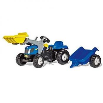 Rolly Toys New Holland Correpasillos Pala Remolque para Niños con Remolque Ideal para Niños Pequeños - RollyKid NH T7040 Junior Blue
