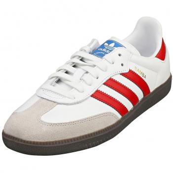 Adidas Samba OG Zapatillas Casual para Hombre en Blanco Rojo 9 UK