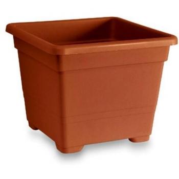 Vaso Cuadrado de Terracota Tierra de Siena - 54 cm