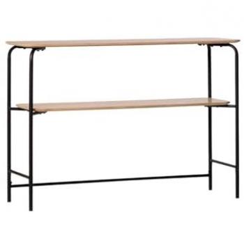 Consola de Madera Natural 110x78 cm con Patas Negras