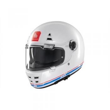 Casco De Moto Integral Jarama SV MT Helmets - Color Blanco Mate, diseño aerodinámico, visera anti-rayones, sistema de ventilación optimizado, interior desmontable y lavable, homologación ECE 22.05