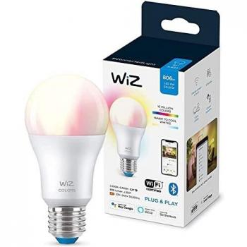 Wiz bombilla Wifi y bluetooth LED regulable colores A60 60w E27, 2200-6500K, 8W