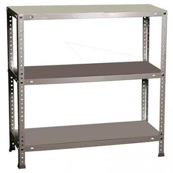 Estantería Metálica SimonRack de Almacenaje, 900x800x400 mm, 3 Baldas, Soporta 100 kg por balda, Color Gris