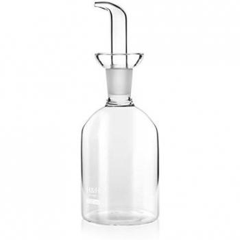 H&H H&H, aceitera cilíndrica, Vidrio borosilicado, Transparente, Capacidad de 0,3 litros