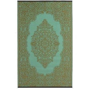 Fab Hab - Istanbul - Alfombra para Exterior e Interior - Agua Clara y Bronce -