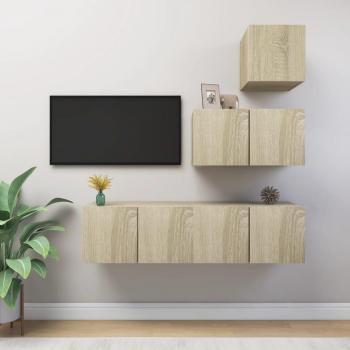 vidaXL Set de muebles de salón 4 piezas madera ingeniería 60 x 30 x 30 cm
