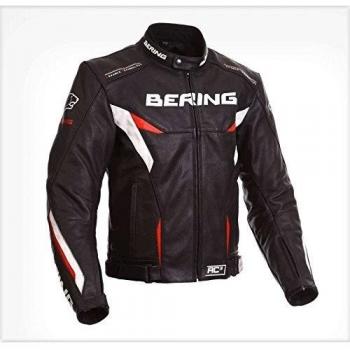 Bering - chaquetas de motocicleta - Bering Fizio Cuir Negro/Blanco, negro, xxx-large