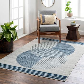 Alfombra escandinava moderna Surya azul/beige 160x215 cm