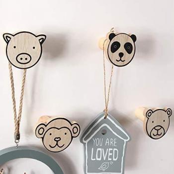 Nueva Idea Gancho de pared 3 animales, 4 piezas, 4