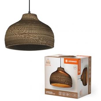 Lámpara Colgante LEDVANCE Hat, Ø 36 cm, Marrón, Cartón Ondulado, E27, Sostenible