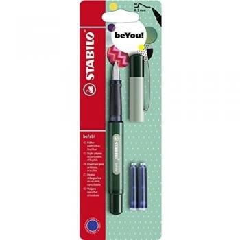 Stabilo BEFAB pluma estilográfica con 3 cartuchos de tinta azul - de ballena/pino verde