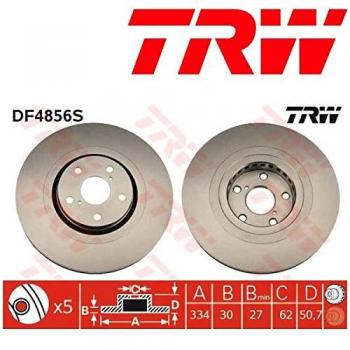 Disco de freno TRW DF4856S, delantero derecho, para LEXUS IS, GS, RC, ventilado, altamente carbonizado, 1 pieza