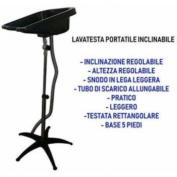 Lavacabezas Especial con Pie Original Best - Lavacabezas portátil, diseño ergonómico, estructura resistente, fácil de montar y desmontar, incluye desagüe para facilitar el lavado, acabado en material de alta calidad, ideal para sal