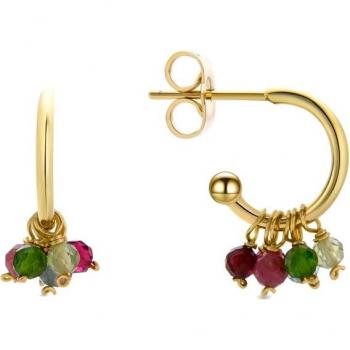 Pendientes Luxenter Letaba acabados en oro de 18k con cristal multicolor