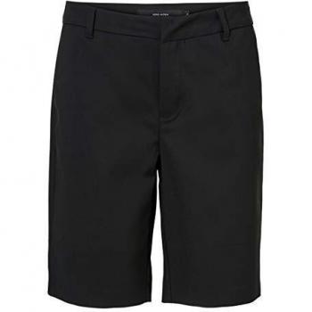 Vero Moda Vmleah Mr Classic Long Shorts Pantalones Cortos, Negro