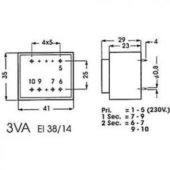 Velleman 138852 Print Transformador, 8 va, 1 x 15 V/1 x 0.550 Amp