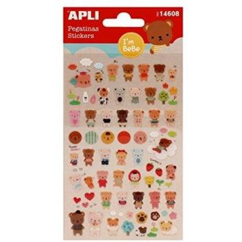 Apli Kids 17872 - Bolsa de Pegatinas Ositos con acabado epoxy 1 hoja