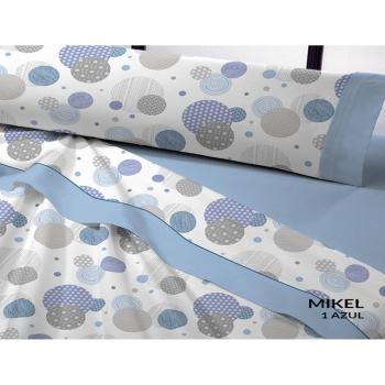 Juego sábanas franela MIKEL Catotex. Cama de 105 cm. Color Azul