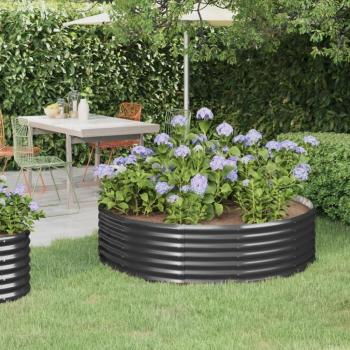 Jardinera de acero con recubrimiento en polvo Antracita 140x140x36 cm