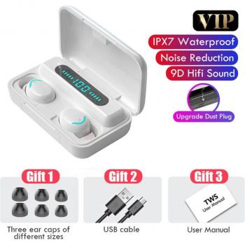 Auriculares TWS Bluetooth 5.0 con Micrófono 9D, Estéreo HiFi, Caja de Carga de 2200mAh para Deportes y Juegos
