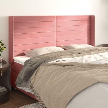 Cabecero con orejas de terciopelo rosa 163x16x118/128 cm Vidaxl Rosa