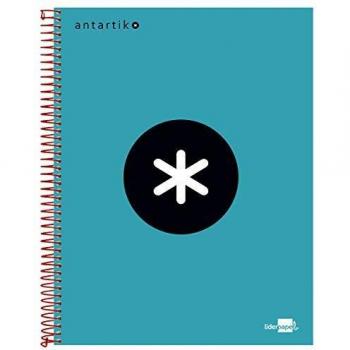 Liderpapel 64638 Cuaderno Espiral A6 Micro Antartik Tapa Forrada 100H 100 Gr Cuadro 5 Mm 4 Bandas Color Turquesa