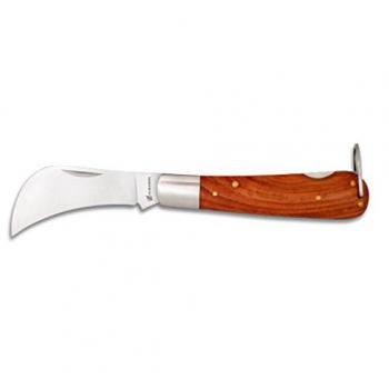 Navaja Tranchete Martinez Albainox con Mango de Madera y Hoja de Acero Inox de 8 cm, Sistema De Bloqueo, en caja de presentación