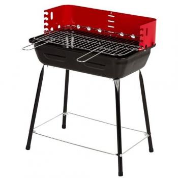 Barbacoa portátil de carbón Aktive con cortavientos y parrilla regulable en 4 alturas, fabricada en acero, tamaño pequeño ideal para espacios reducidos